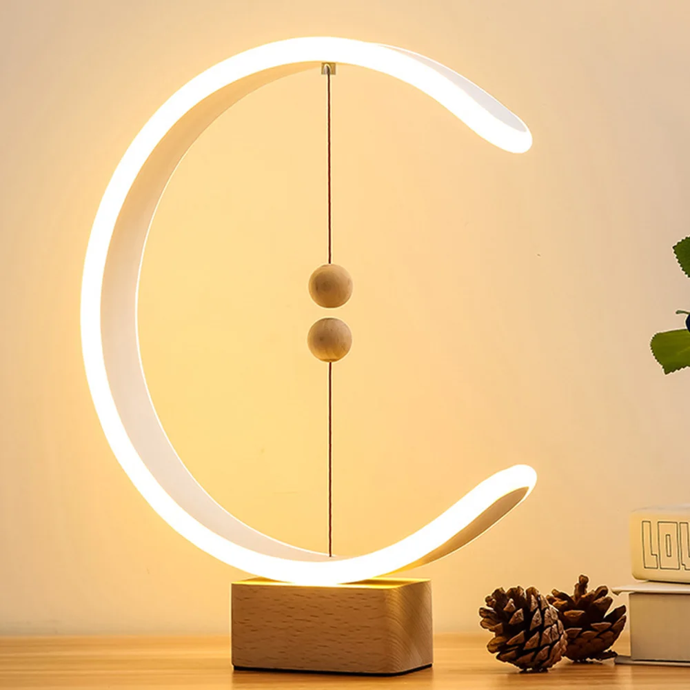 Magnetic Suspension Balance Lamp LED Decorative USB Charging Modern Birthday Gift Nightlight Table Light Study Room Dormitory