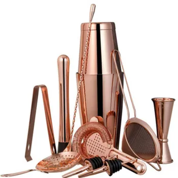 

Stainless Steel Cocktail Shaker Set Muddler and Spoon Cocktail Strainer Bartender Drink Party Bar Tool Home Kitchen Barware