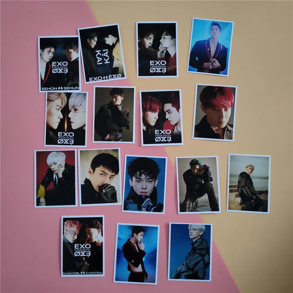 16 шт./компл. Kpop EXO OBSESSION lomo card альбом Фотокарта K-POP EXO OBSESSION photo lomo card периферийные Новые поступления