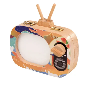 

Gift Kids Announcements Non Toxic Souvenirs Collection Portable Organizer Baby Teeth Box TV Shaped Save Storage Deciduous Wooden