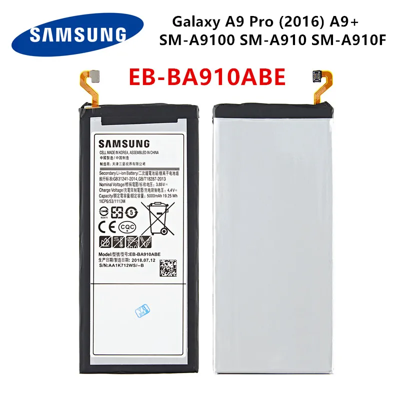 SAMSUNG Orginal EB-BA910ABE 5000mAh Battery For Samsung Galaxy A9 Pro (2016) A9+ SM-A9100 SM-A910 SM-A910F SM-A910DS | Мобильные