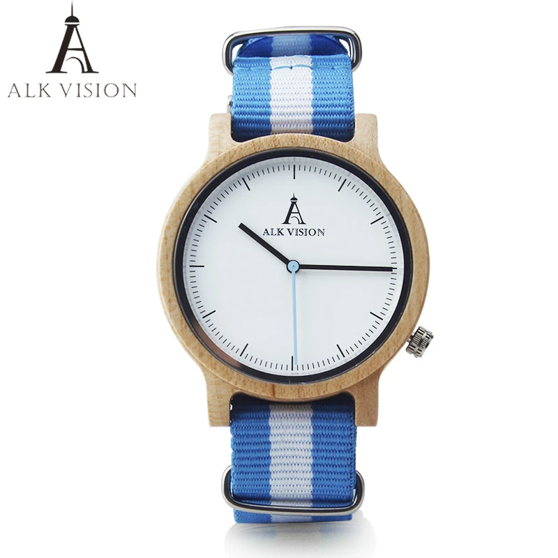 ALK Vision Pride Rainbow Top Wood Watches Dropshipping Brand Women Mens Wooden Watch Canvas LGBT Strap Fashion Casual Wristwatch 