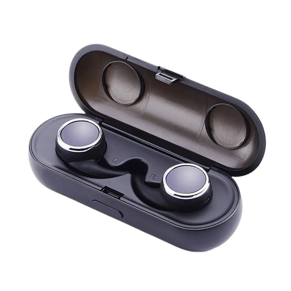 Handsfree Sports R160 TWS Bluetooth V4.1 настоящие беспроводные стерео наушники мини невидимый микрофон 300 мАч зарядная коробка - Цвет: Черный