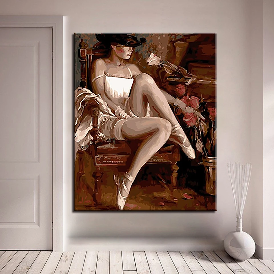

Sexy thigh DIY Painting By Numbers Kits Calligraphy Painting Acrylic Paint By Number For Home Decoration A work of art