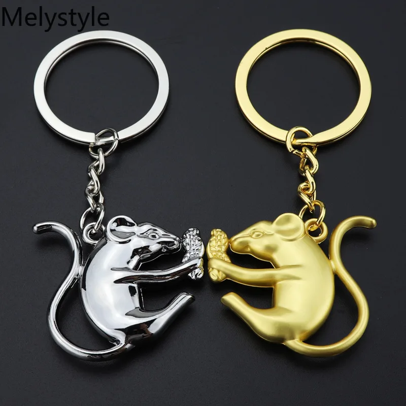 

2019 Key Chain Hot Sale Mouse Keychain For Lovers Alloy Fashion Trinket Ring For Car Key Chain The New Year Gift