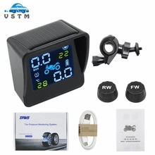 Motorcycle TPMS Tyre Pressure Monitoring System USB Solar Power Digital Auto Security Alarm Systems Motor Tire Pressure Warning