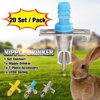 

20Pcs/lot Rabbit Water Nipple Bunny Farm Accessories Nipple Drinkers Rabbit Drinker Rodents Automatic Waterer Drinker Feeder