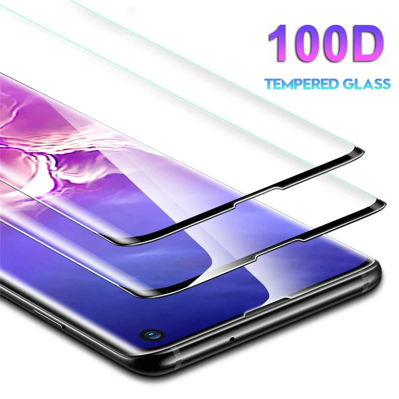 

100D Full Cover Screen Protector For Samsung Galaxy S10 5G S8 S9 plus s7 edge note 10 S20 Ultra Tempered Glass Protective Film