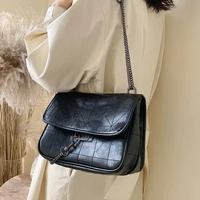 Модная Большая вместительная сумка на плечо в стиле ретро, сумка-мессенджер, несимметричная Высококачественная цепочка, сумки, Дикие повседневные качественные сумки