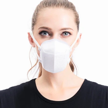 

Electric Mouth Dust Face White Mask With Filter Pm 2.5 Four Layer Filtration Isolates For Mist Pollen Spray Paint