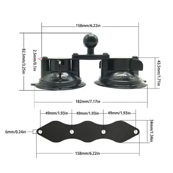 

Car Window Twist Lock Dual Suction Cup Base with 1 Inch Ball Head Mount Holder K1AB