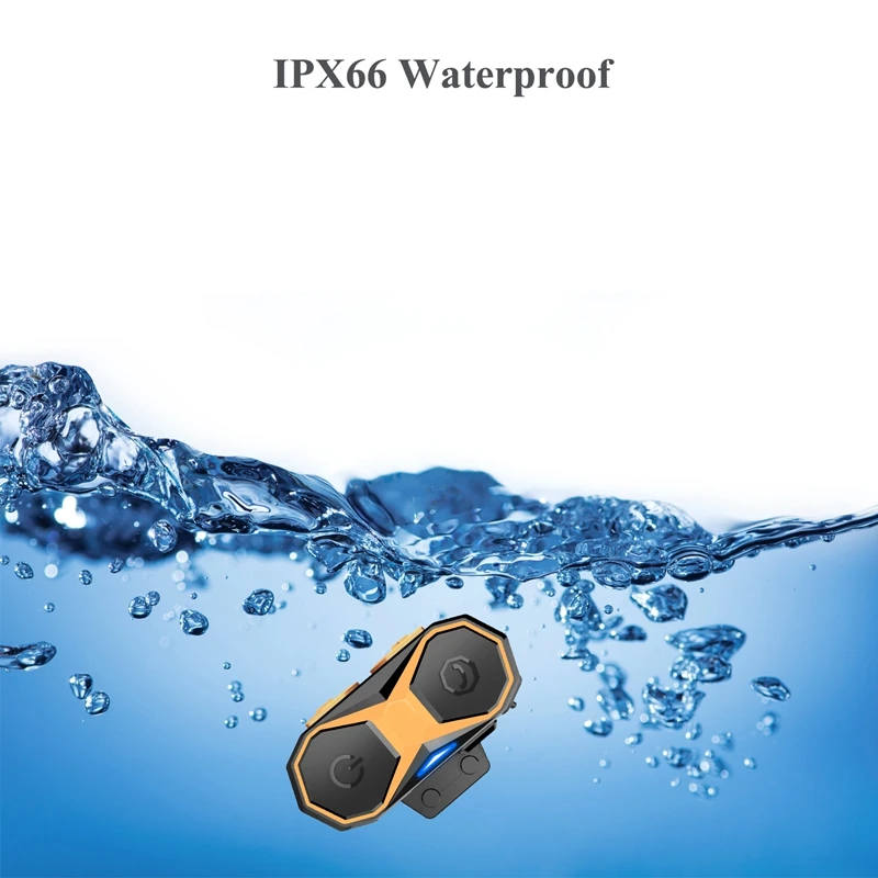 Мотоциклетный шлем Bluetooth гарнитура Водонепроницаемый 1000 м беспроводной Bluetooth 3,0+ EDR WithA2DP, AVRCP и FM Музыкальный Интерком интерфон