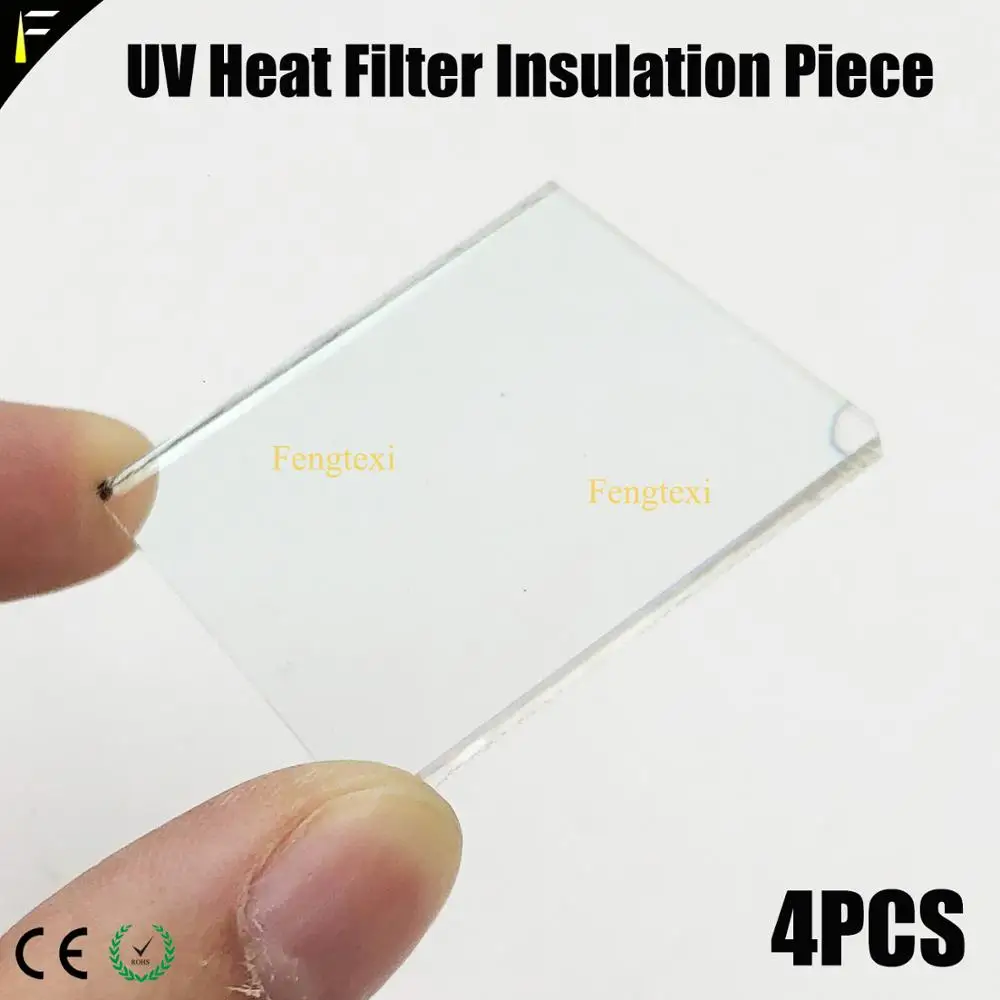Moving Beam Light Spot 7R 230 16R 330 17R 350 40x40mm 52x40mm UV Heat Filter Insulation Piece Heat Resisting Sheet Glass 4pieces