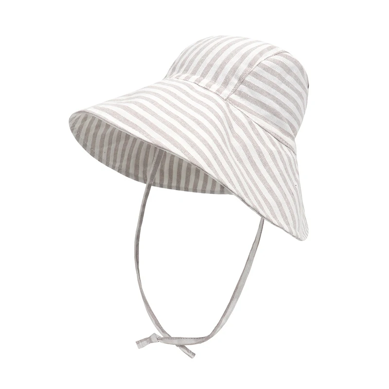 Big Brim Baby Sun Hat Summer Spring Kids Bucket Hat for Girls Boys Cotton Linen Children Cap Beach Travel Kids Hats Caps 2M-4Y 5