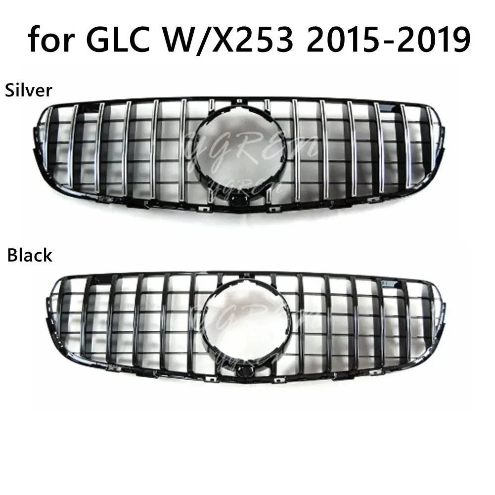 Silver Black GTR Style Front Grille For Mercedes Benz GLC W/X253 GLC300 GLC350