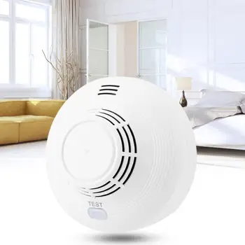 

Smoke Detector Fire Security 360 degree Independent Smoke Detector with Sound Light Alarm White Round