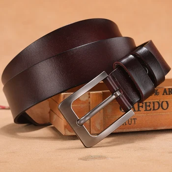 

150cm Genuine Leather Men's Leisure Belt Retro Pin Buckle Good Quality Large Size Male Belts Luxury Designer Belt Mens Gifts