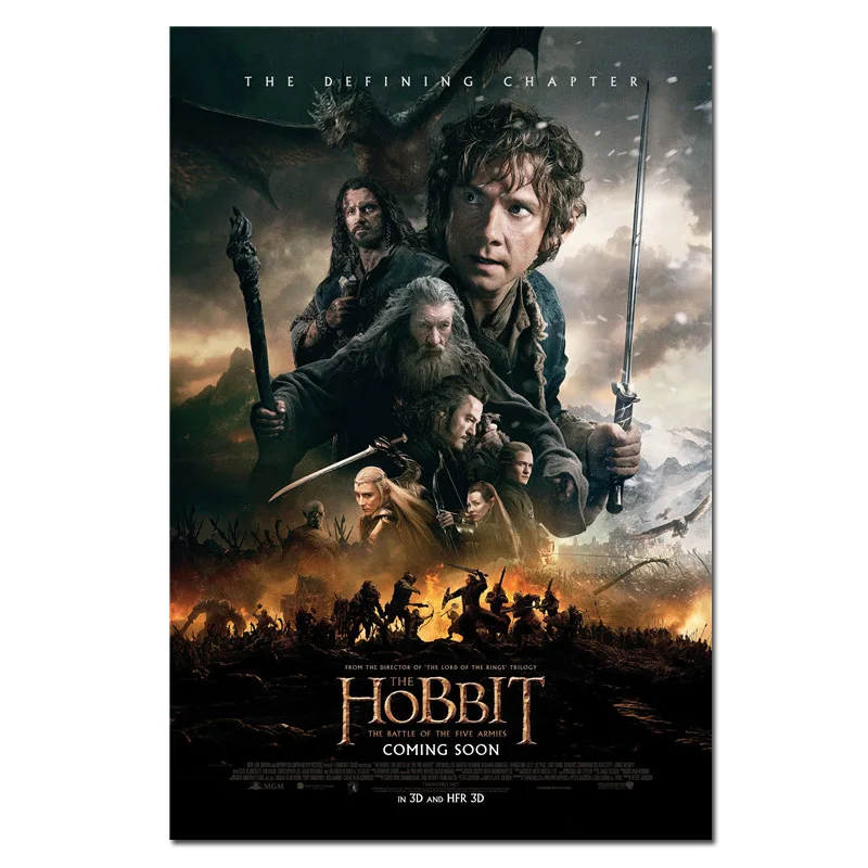 

The Hobbit Poster Part 3 Movie Silk Posters Prints Large Picture 40x60cm 60x90cm Home Bedroom Bar Decor Dragon Cloth Wall Art