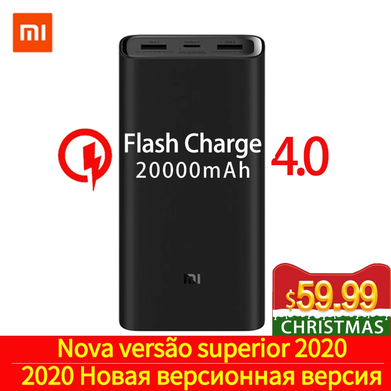 Xiaomi mi power Bank 20000 мАч 3 USB-C 45 Вт три порты вывода PD быстрое зарядное устройство power bank Xiao mi 2C внешний аккумулятор