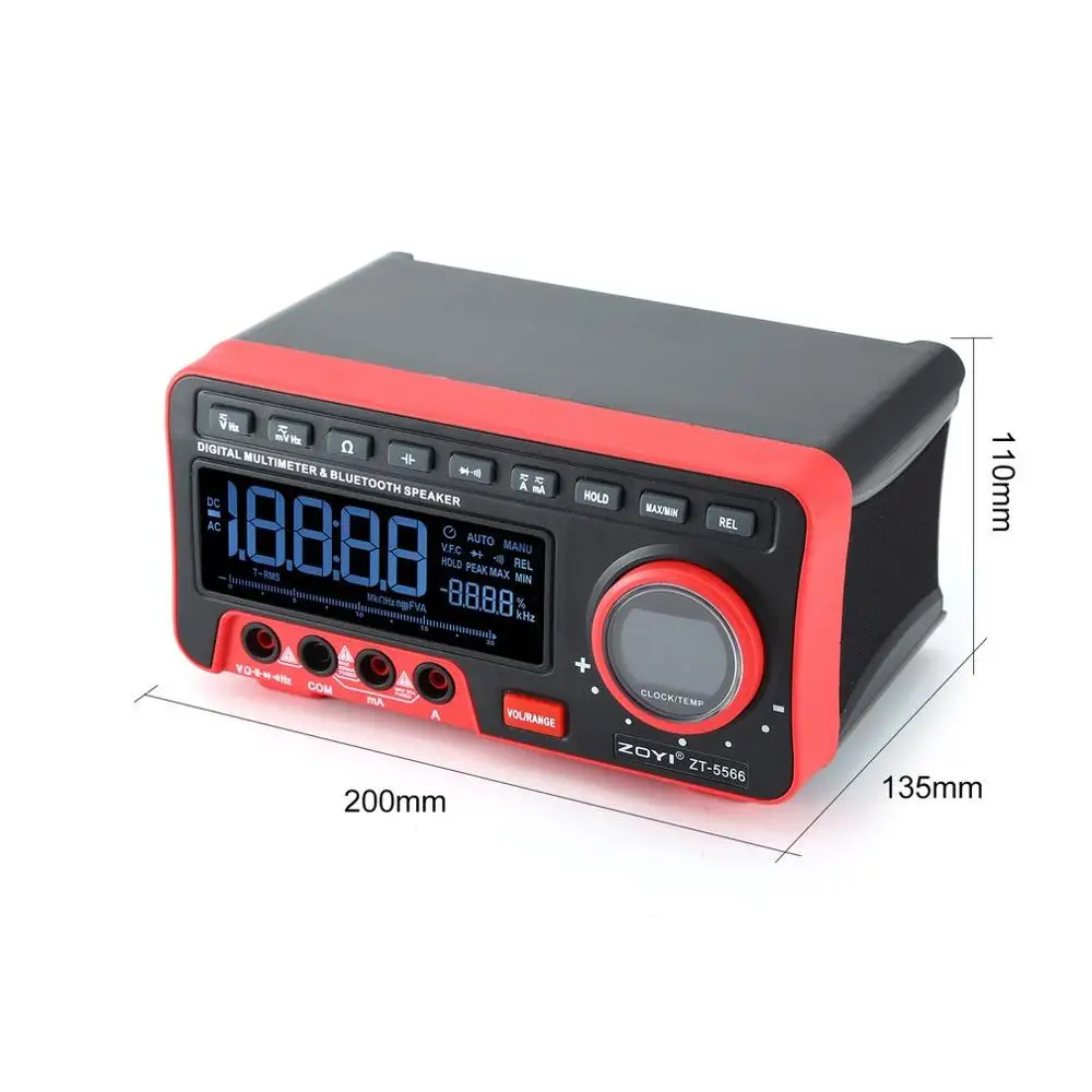 ZOYI T-RMS Настольный цифровой мультиметр и BT динамик AC/DC измеритель напряжения тока Авто/ручной диапазон ZT-5566 19999 отсчетов