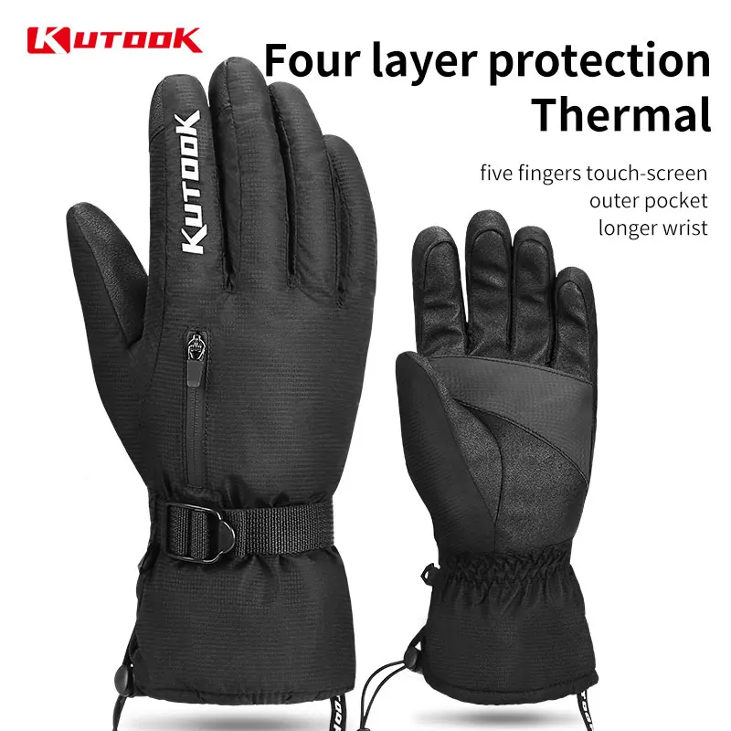 

KUTOOK Thermal Ski Gloves Touch Screen Winter Snowboard Gloves Windproof Waterproof Snowboard Cycling Outdoor Sports PU