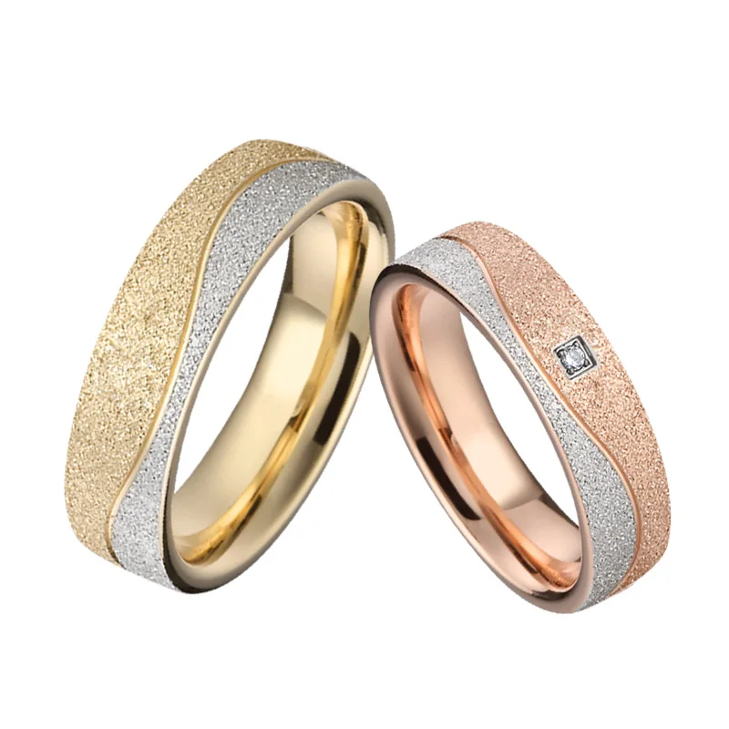 Bicolor Allianties paar ringen voor mannen en vrouwen voorstel Goud kleur Anniversary huwelijk Sieraden|Trouwringen| - AliExpress
