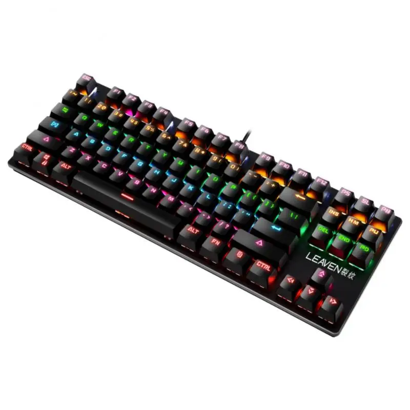 Игровая механическая клавиатура синий красный переключатель 87key Проводная анти