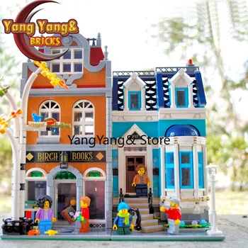 

In Stock Street View Bookshop Building Blocks 2524Pcs Creator Expert Bricks MOC Lepinblocks 15001 15008 15037 15010 15011