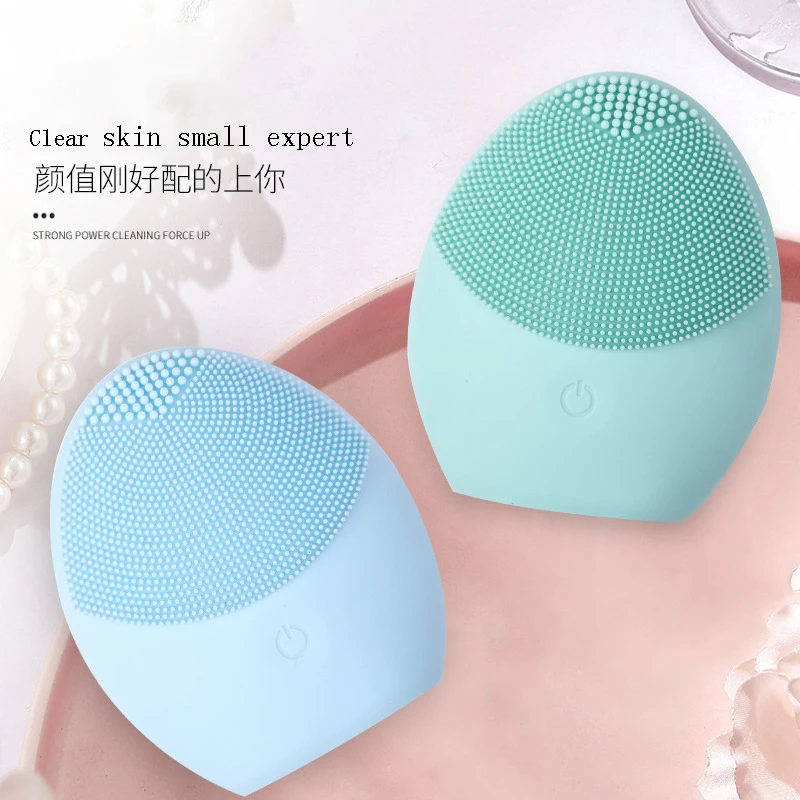 

The New Type of Electric Silica Gel Cleanser Is Waterproof Ultrasonic Cleanser and Vibrating Cleanser Facial cleaning brush