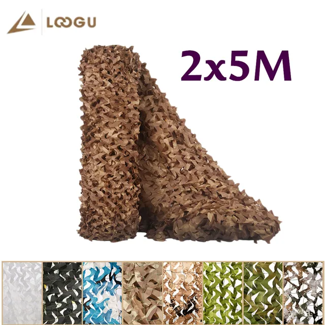 $US $29.10  LOOGU 8 colors 2*5M Reinforced Camouflage Nets with Base Military Army Camo Netting White Black Woo