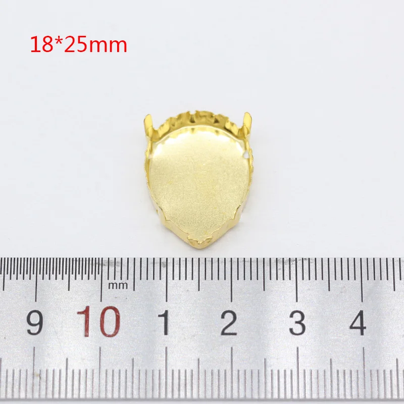 18x25mm pear 30p круглый/груша/Овальный/прямоугольник/треугольник/квадрат/navette кабошон Драгоценности золотые пустые когти установка для Швейные Кристаллы Стразы - Цвет: 18x25mm pear