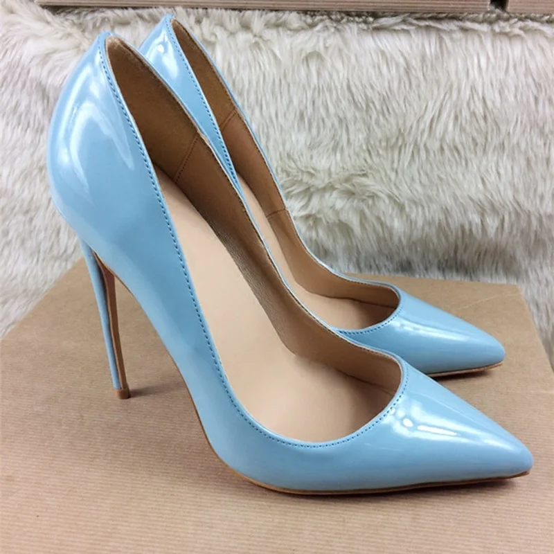 Light blue patent leather pumps Clearance