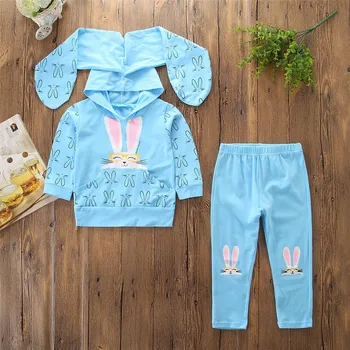 

PatPat 2-piece Stylish Big Rabbit Ears Outfit 1 Hoodies 1 Pants Spring Autumn Winter Leisure Party for Baby Toddler Girl