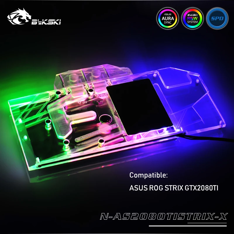 Bykski GPU кулер работает с ASUS ROG STRIX GTX2080TI O11G GAMING Водяное охлаждение Медный gpu Блок N