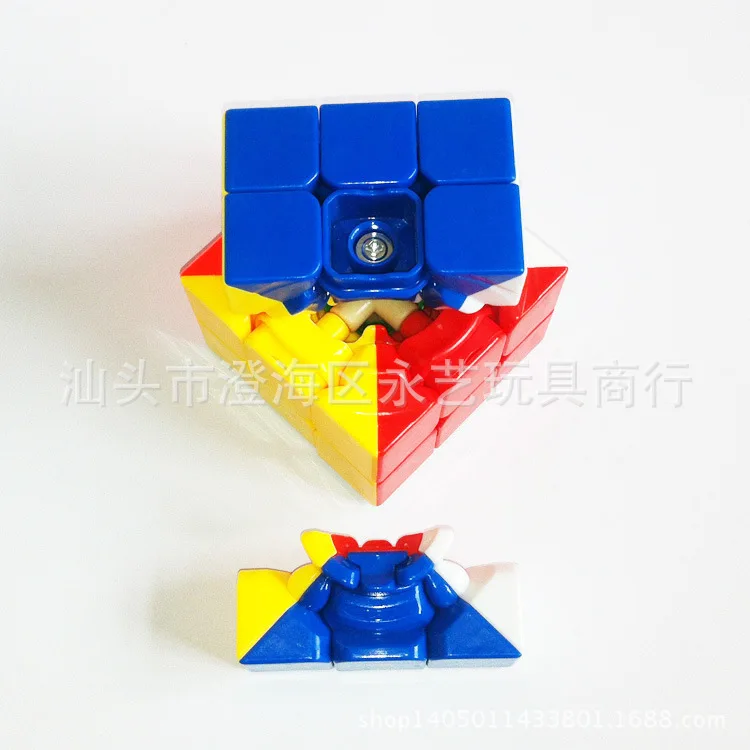 Детские развивающие игрушки 5,7 см, Одноцветный трехслойный Кубик Рубика с отверстием, клейкая бумага, никогда не выцветает, 3 заказа