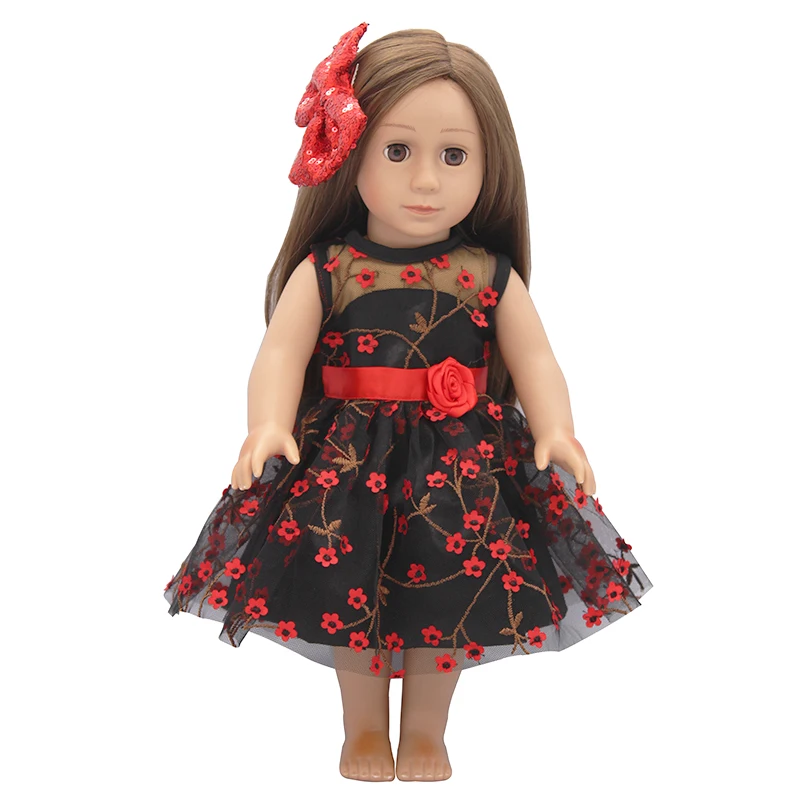 5 цветов, Кукольное платье принцессы, кукольная одежда для детей 43 см, розовое платье для новорожденных, 18 дюймов, платье для девушки куклы