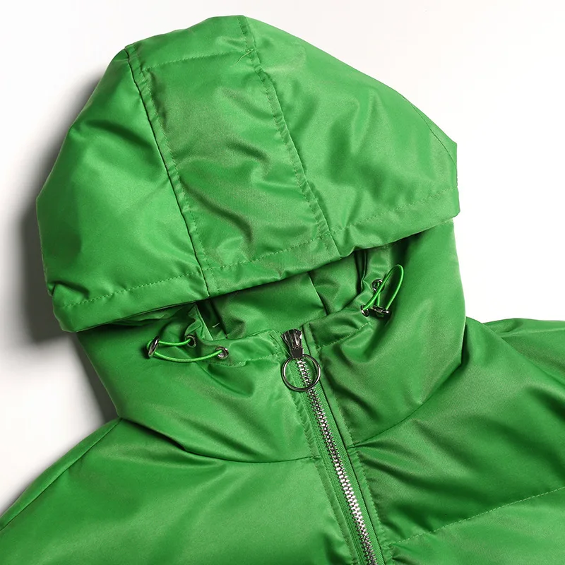 QING MO Green Black Women Thick Parkas Plus Size Women Hooded Parkas Female Winter Elegant Wadded Coat ZQY2022