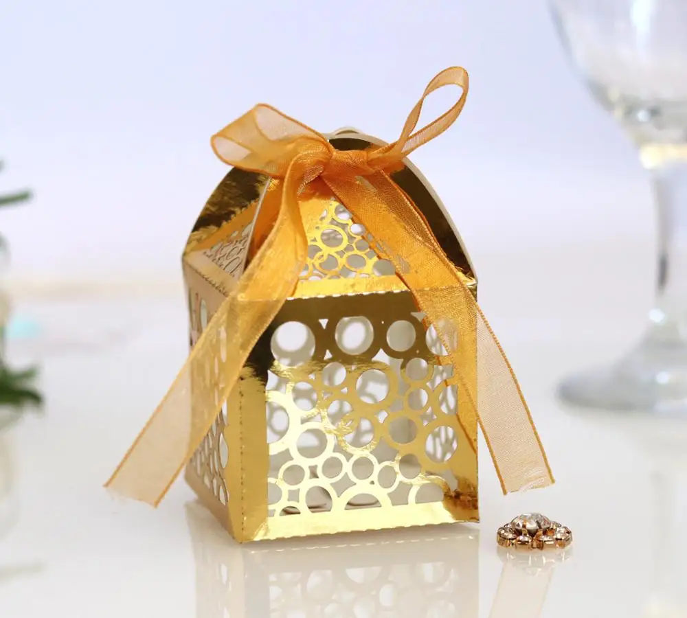 50pcs small circle Hollow Cross Candy Box Angel Gift Box For Baby Shower Baptism wedding First Communion Christening Party Decor