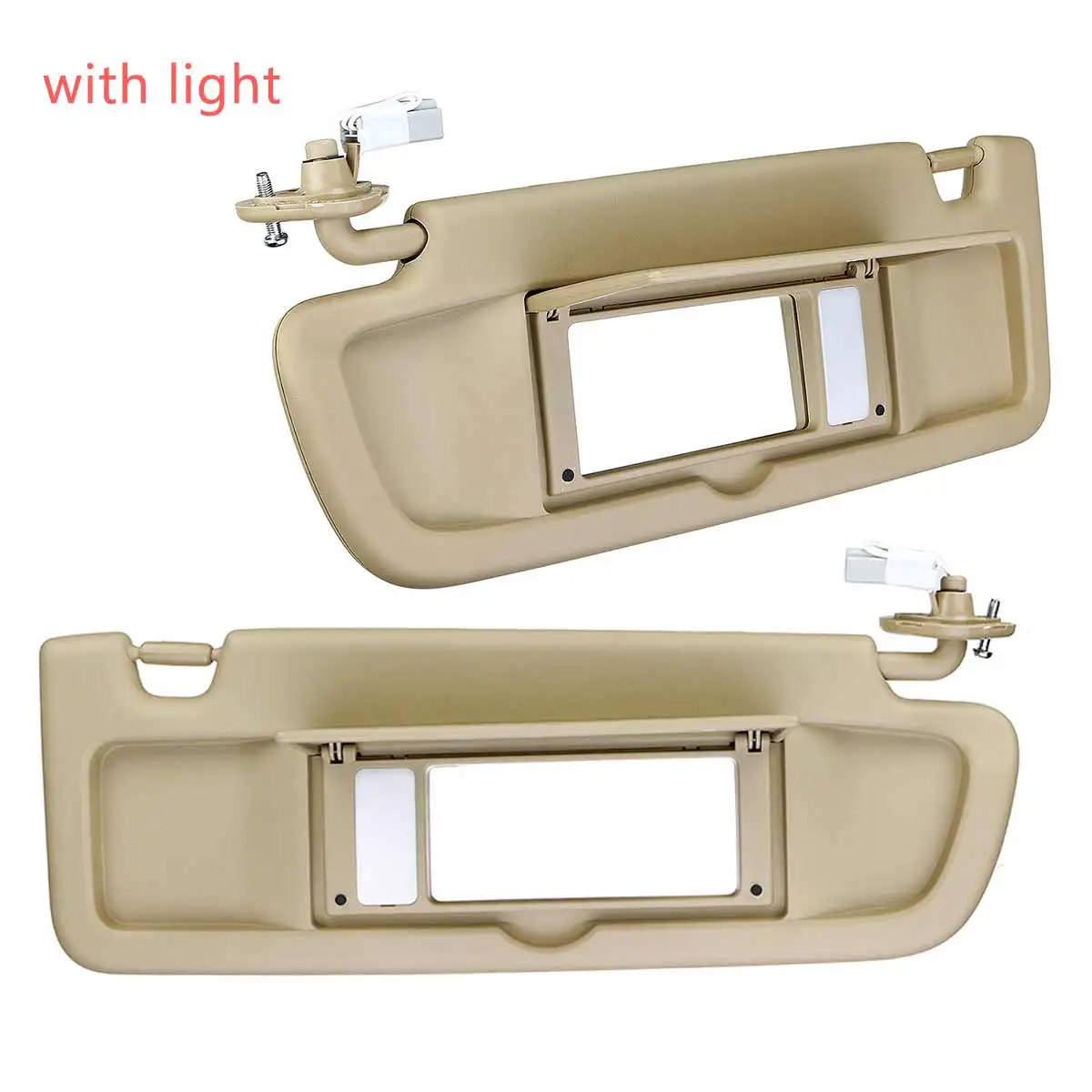 PAIR Beige light Передний левый/правый автомобиль LHD солнцезащитный козырек водителя/пассажирский боковой солнцезащитный козырек солнцезащитный экран с светом для Honda для Civic 2006 2007 2008-2011 - Цвет: PAIR Beige light