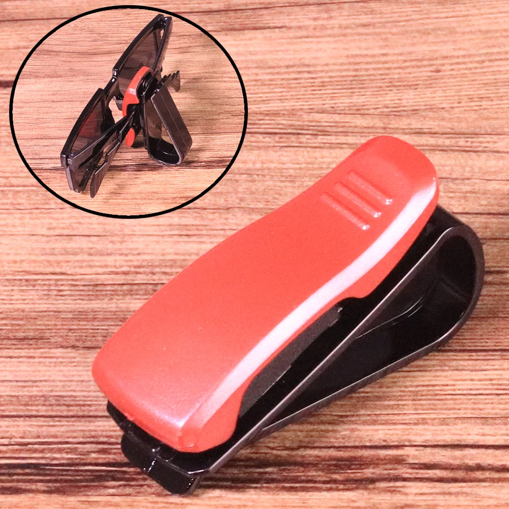 1Pc Sun Visor Sunglasses Eyeglasses Glasses Holder Clip Hanger Ticket Card Clip Fastener Holder Auto Car Interior Accessories  (1)