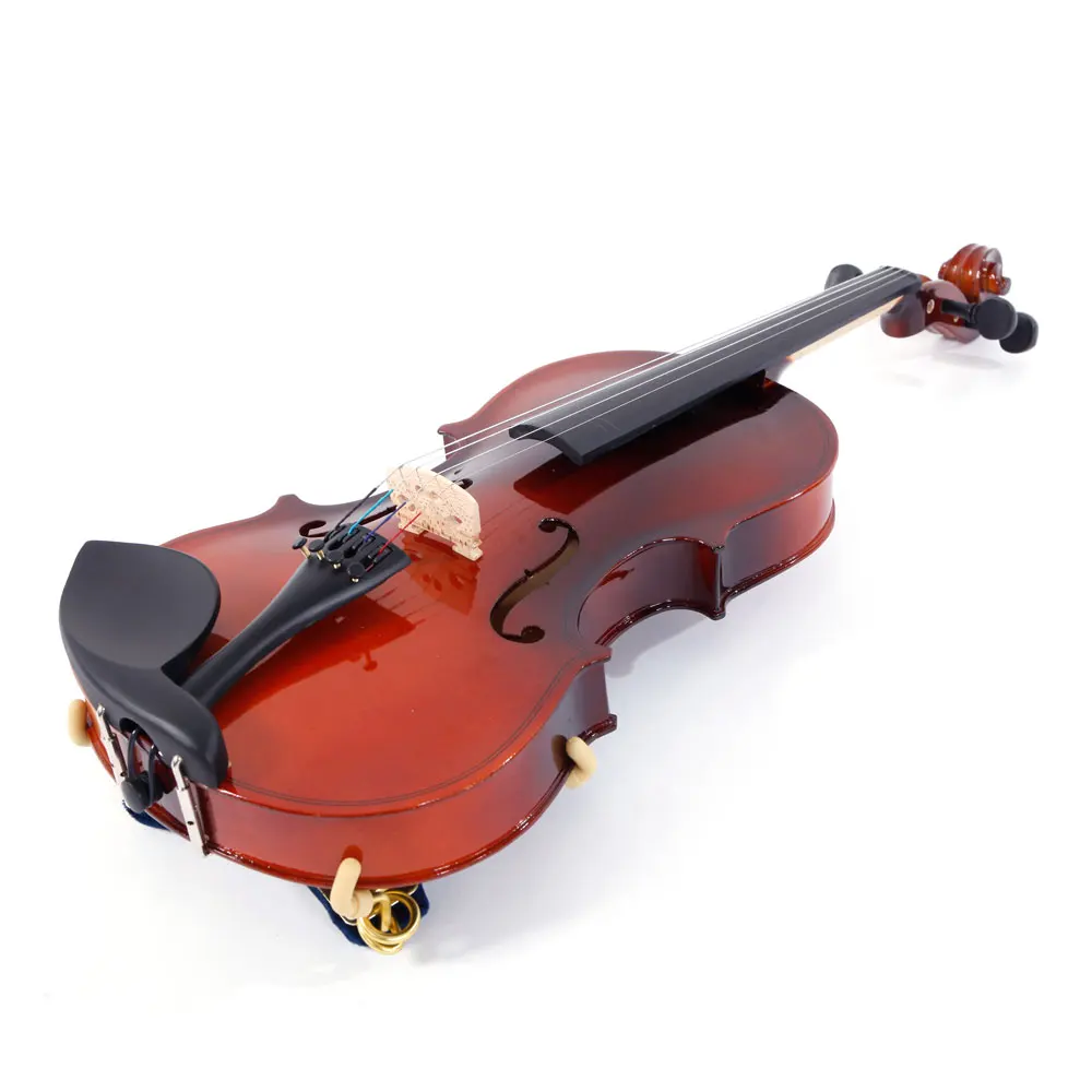 

Hot 1/8 Acoustic Solid Wood Violin Case Bow Rosin Strings Shoulder Rest Tuner Natural