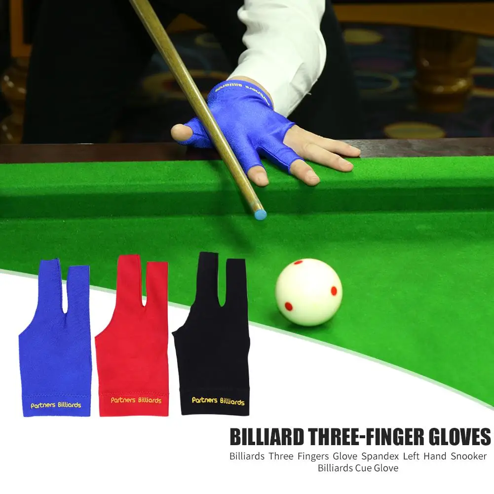 Black Billiards Three Fingers Glove Left Hand Billiard Glove Free Size 