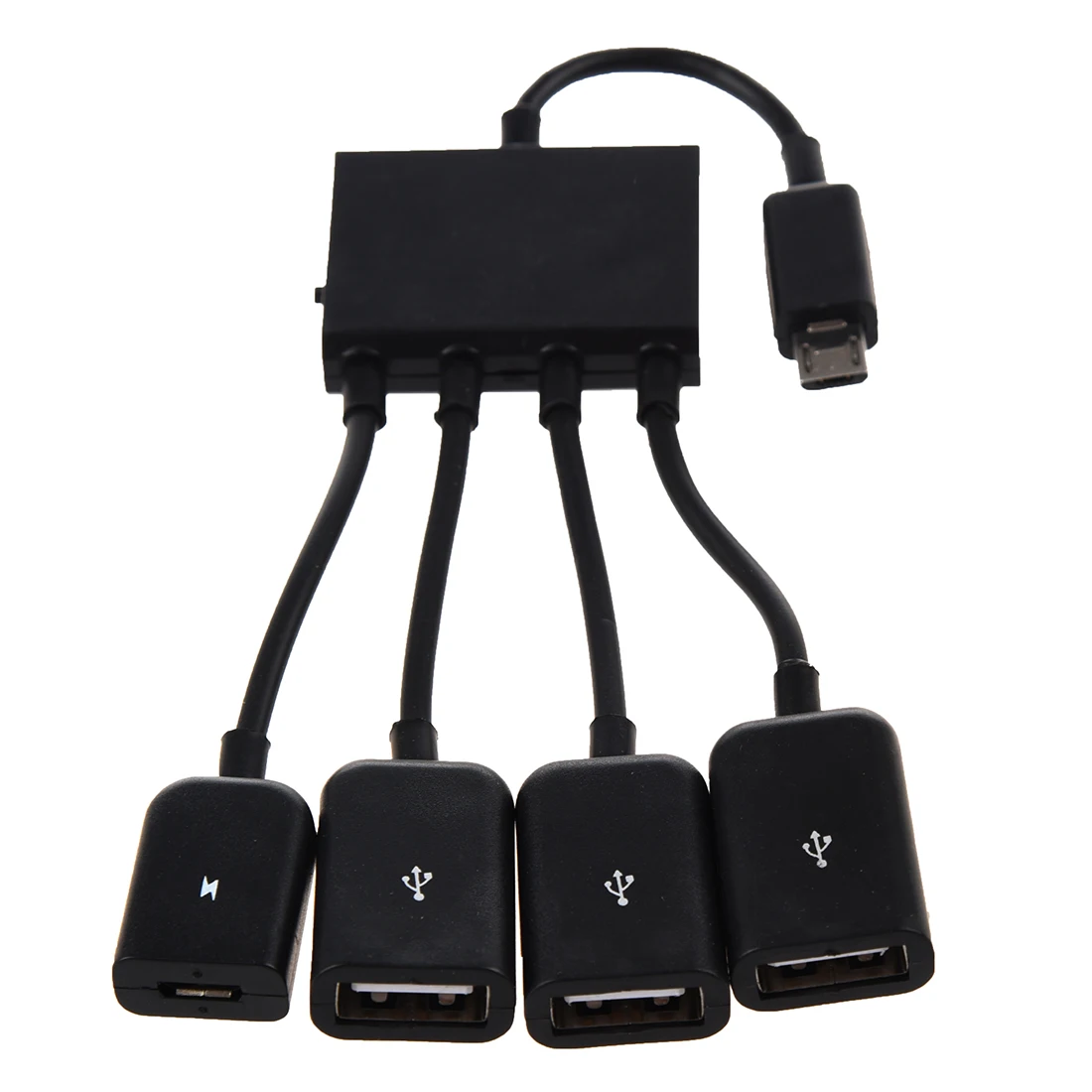 Черный USB 4-портовый микро Мощность грузовой концентратор OTG кабель адаптера