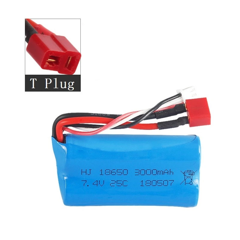 Lipo Bateria 18650 para Q46 Wltoys 10428 12428 12423 rc Carro Peças de Reposição com Carregador 7.4v 2s Bateria para Brinquedos Peças 7.4v 3000mah - Image 6