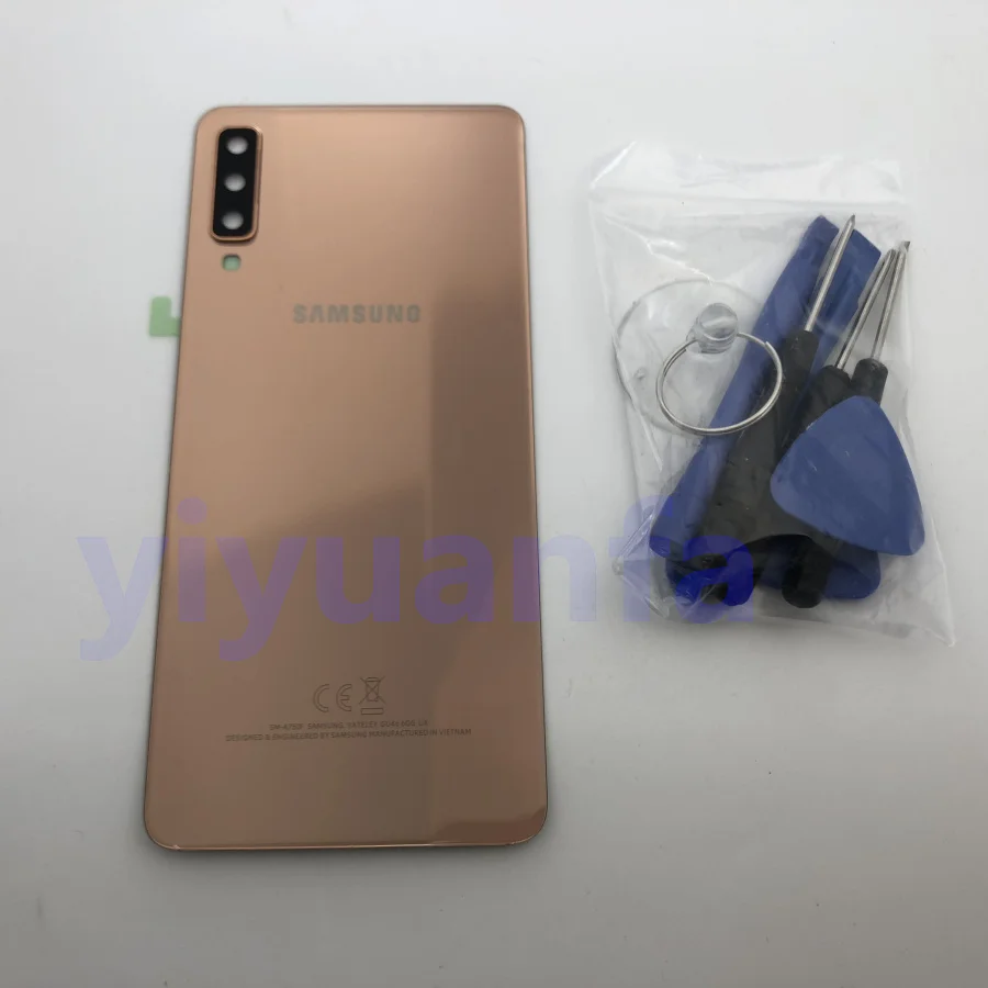 Оригинальное заднее стекло для samsung Galaxy A7 крышка батареи A750 чехол A750F SM-A750 задняя дверь корпус стеклянная панель Замена - Цвет: A750 Golden