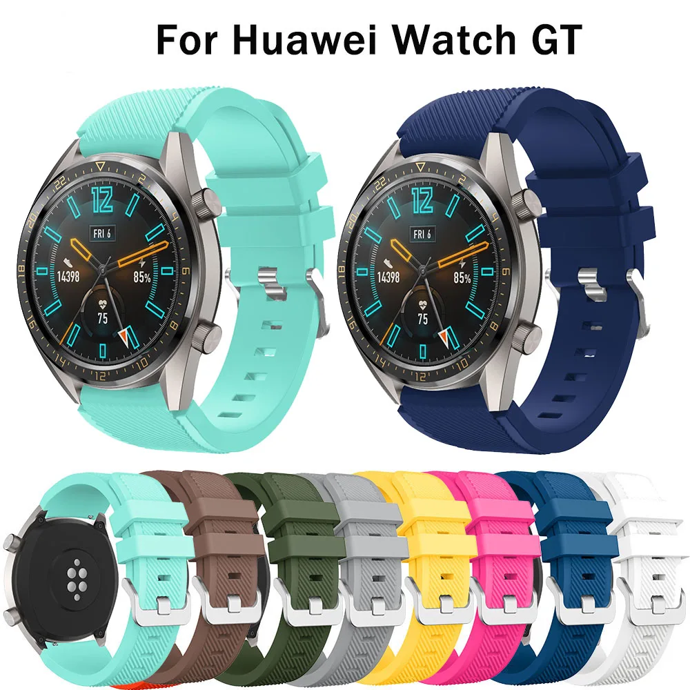 22 мм силиконовые Ремешки для наручных часов huawei Watch GT сменный Браслет ремешок samsung