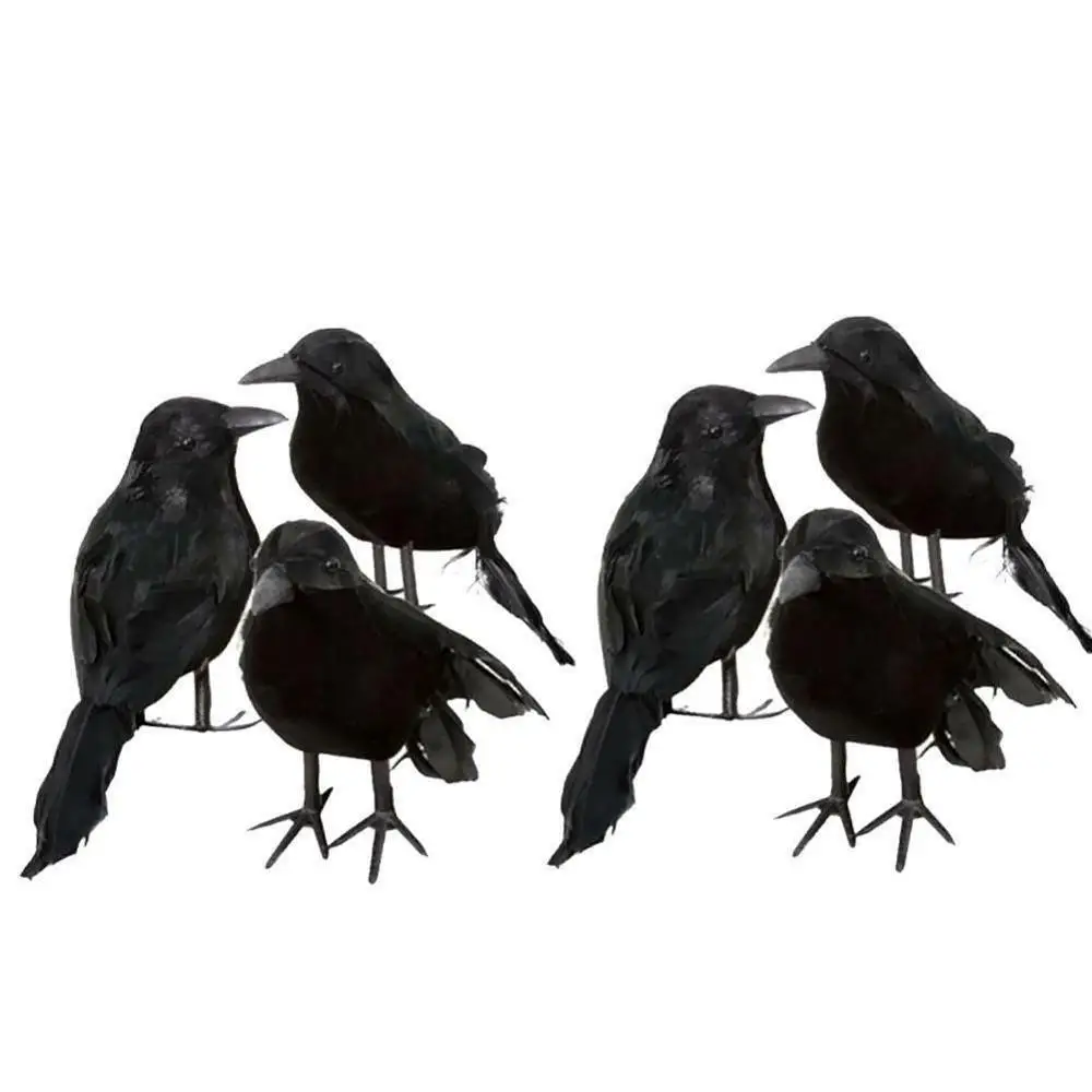 

Black Lifesize Simulation Raven Movie Prop Fake Crow Halloween Fake Bird Hunting Decor Ghost Festival Supplies Wholesale