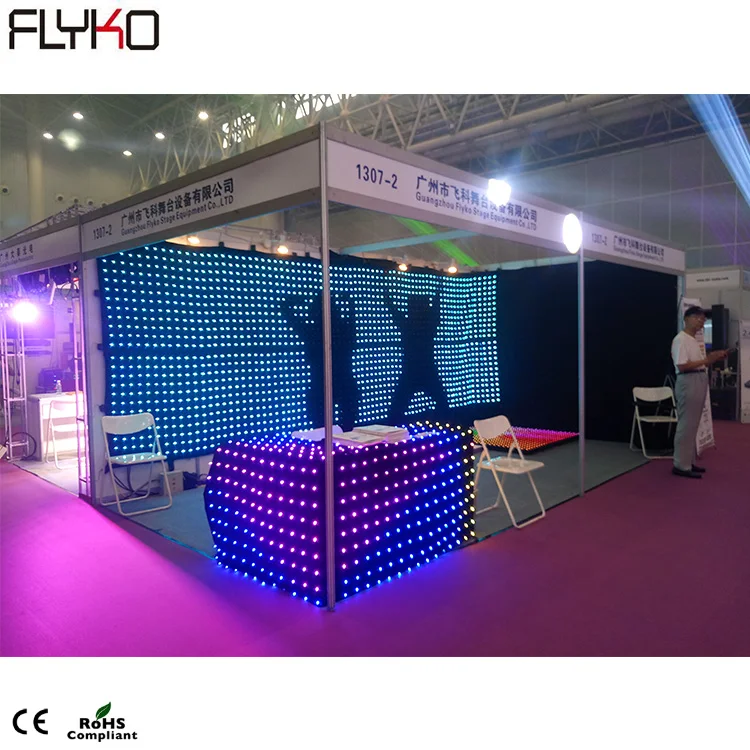 High quality stage lighting products led vision curtain led video curtain P10 2x3m