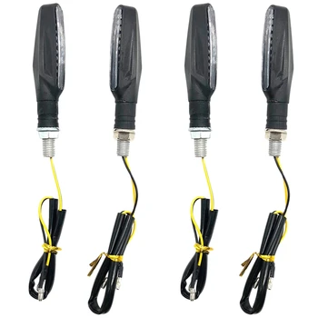

4Pcs Motorcycle Turn Signal Light 12Led One-Shaped Universal Motorcycle Indicator Light Bend Tail