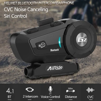 

AiRide G2 Motorcycle Helmet Headphone 500M Bluetooth Group Interphone Headset with Siri Control, CVC Noise Canceling(2PCS)